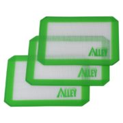 Silicone Alley, 3 Non-stick Silicone Mat Pad, Small Rectangle 5 X 4 Inch, Green