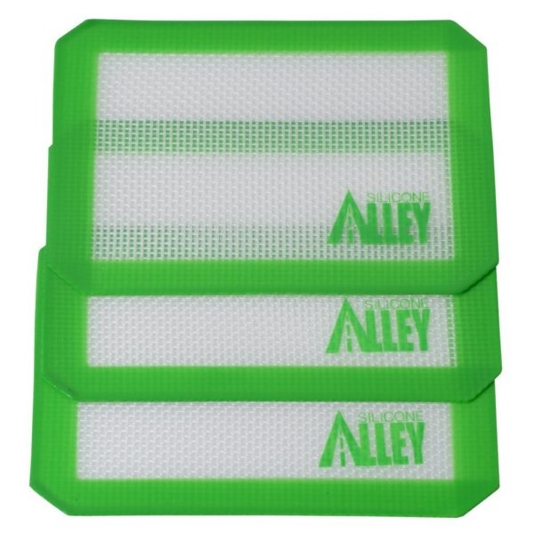 Silicone Alley, 3 Non-stick Silicone Mat Pad, Small Rectangle 5 X 4 Inch, Green