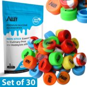 Silicone Alley, Wax Container Set, Non Stick Silicone Jars, Set of 30, Assorted Colors